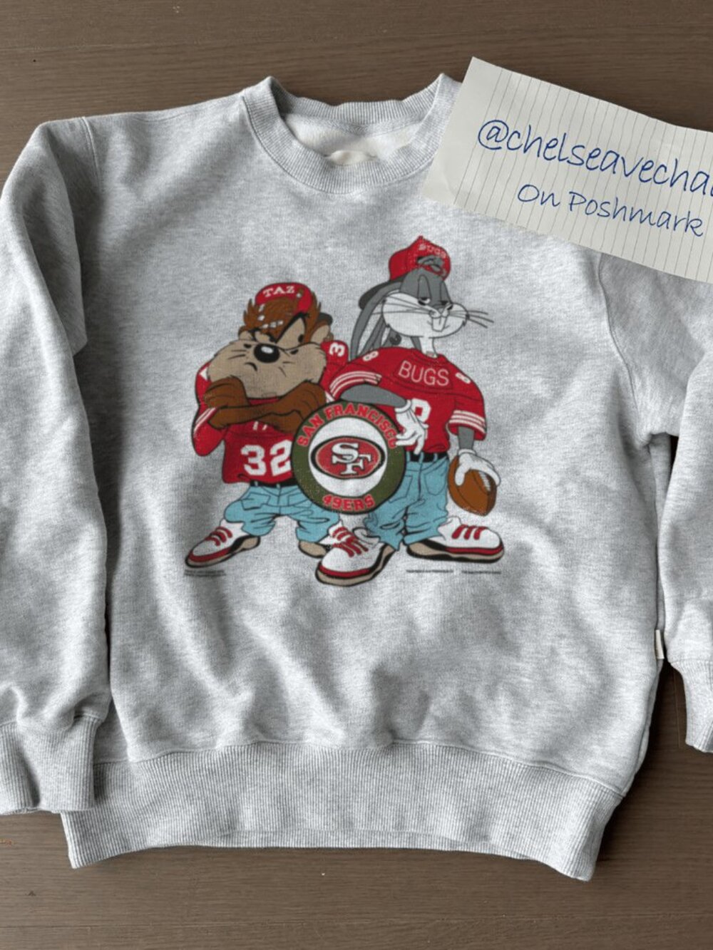 San Francisco 49ers Football Sweatshirt, Retro Bugs Taz Looney Tunes 49ers Shirt